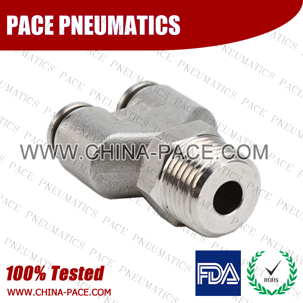 Male Y Stainless Steel Push To Connect Fittings, Male Y Stainless Steel Push In Fittings